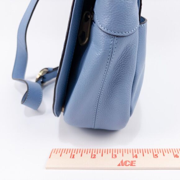 Oryany Amanda Italian Leather Saddle Bag Light Blue NWOT Crossbody - Picture 10 of 12
